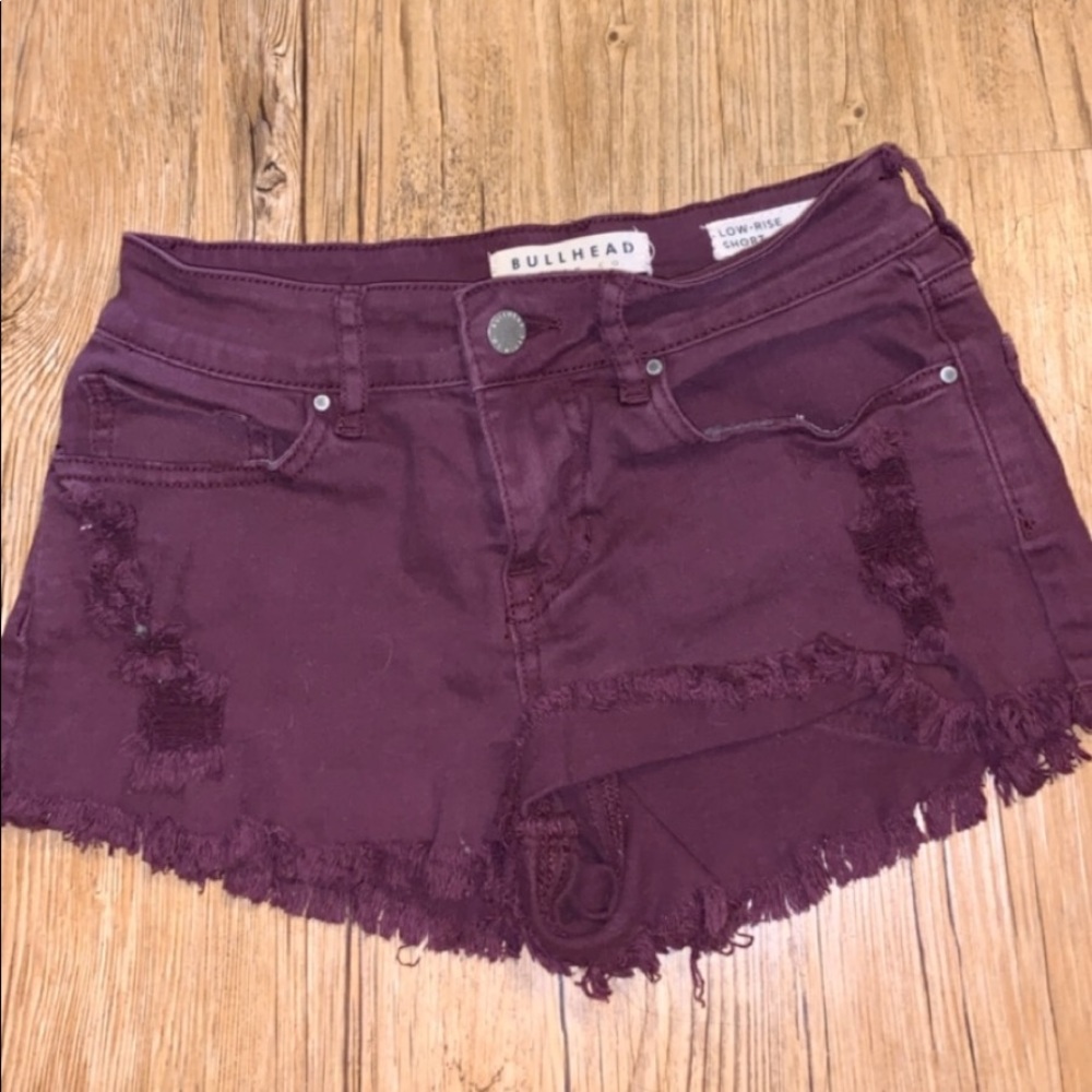 Bullhead denim burgundy shorts